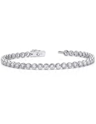 Round Cut Bezel Diamond Bracelet 4.00 Carat 2.9mm