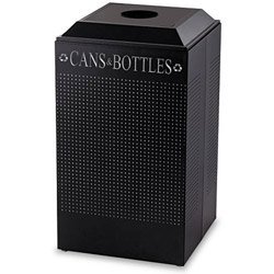 Rubbermaid Commercial Steel 29-Gallon Silhouette Recycling Receptacle for Cans / Bottles, Legend
