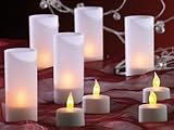 12er SET LED Teelichte+DEKO-Gläser+Teelicht LADESTATION
