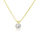 14K Yellow Gold 1/2 ct. Diamond Solitaire Pendant with 18" Chain