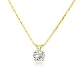14K Yellow Gold Diamond Stud Pendant
