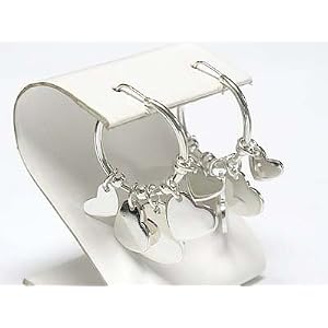 Multi Metal Heart Dangle Earrings Fashion Jewelry