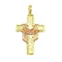 Cross & Shroud Charm 14k Two Tone Gold 28mm