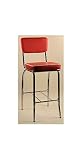 UPC 888173000122 product image for Chrome Dining Stool In 50s Retro Style with Red Upholstery | upcitemdb.com