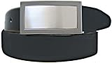 Belt by Ardente, Made in Italy, Black, Two-tone nickel silver buckle, 1-1/4