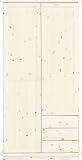 Steens 25231213 Kleiderschrank Romo 208 x 106 x 60 cm Kiefer massive, white wash