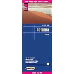 Namibia 1 : 1 200 000: Exakte H�henlinien. H�henschichten-Relief. GPS-tauglich durch Gradnetz. Klassifiziertes Stra�ennetz. Ausf�hrlicher Ortsindex