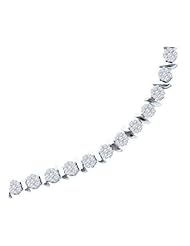 3 cttw 14k White Gold Diamond Flower Bracelet (Real Diamonds: 3 cttw)