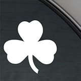 Irish Shamrock White Sticker Decal Ireland White Car Window Wall Macbook Notebook Laptop Sticker Decal