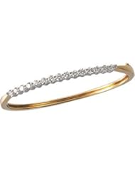 Two Tone Diamond Bangle Bracelet 14K Yellow/White 61396