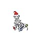 Christmas Dalmatian Puppy/Dog - Santa Hat/Lights - Iron On Applique/Embroidered Patch