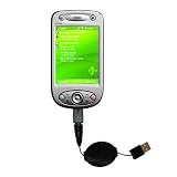 Retractable USB Cable for the HTC PANDA with Power Hot Sync and Charge capabilities - Gomadic Brand w/ TipExchange Technology