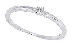 0.01ctTW Round Solitaire Promise Diamond Engagement Ring in 10Kt White Gold-8