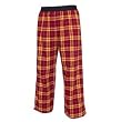 Maroon/Gold Elastic Flannel Pant