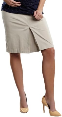 Maternal America Twill Front Pleat Maternity Skirt