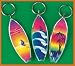 12 tropical luau Surfboard Key Chains