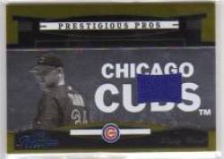 2005 Playoff Prestige Prestigious Pros Material Jersey Gold #34 Kerry Wood - Chicago Cubs (Piece of Authentic Game-Worn Jersey - Serial #d to 25) (Baseball Cards)
