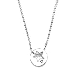 Sterling Silver Open Star w/ Etched Star Disc Pendant