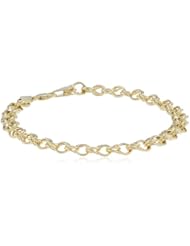 14K Gold 5.9mm Charm Bracelet, 7.25"
