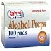 Alcohol Preps Pads Swabs - 100 Ea