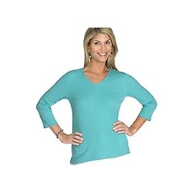 Misses Liz Wear 3 4 Sleeve Solid T-shirt