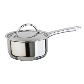 Induction Hob, 20cm 2 Litre Saucepan in Mirror Polished Stainless Steel with Lid (Suitable for all Hob types)