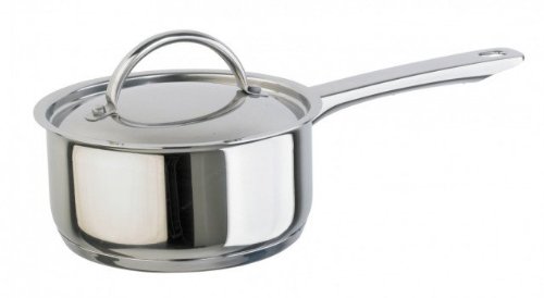 Induction Hob, 16cm 1.5 litre Saucepan Pan in Mirror Polished Stainless Steel with Lid (Suitable for all Hob types)