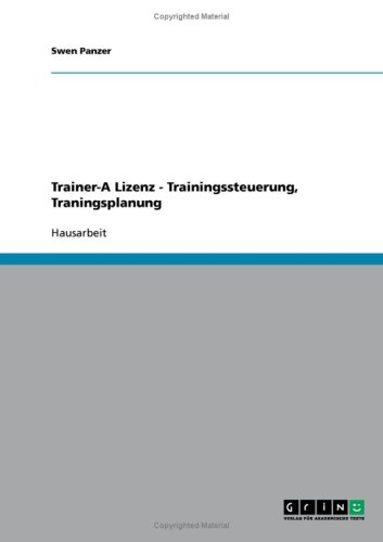 Trainer-A Lizenz - Trainingssteuerung, Traningsplanung