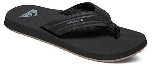 Quiksilver Men's Monkey Wrench 3 Point Sandal, Black/Black/Brown, 7 M US