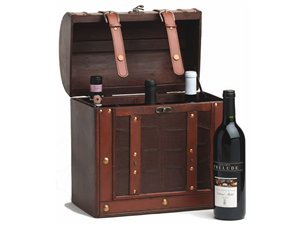 Childrens Toyshop  Kitchen & Housewares : True Fabrications Antique Wood Wine Box Six Bottle Wine Holder