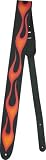 Perri s 2-1/2 Leather Airbrushed Guitar Strap, Flame