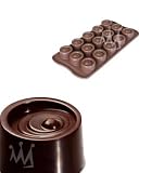 Silicone Chocolate Mold: Vertigo 28mm Diameter x 20mm High, 10 Milliliters, 15 Cavities (Totaling 150 ml)