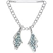 Invisible Bioplast Aqua Gem Wings Sterling Silver Nipple Shield