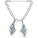 Invisible Bioplast Aqua Gem Wings Sterling Silver Nipple Shield