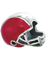 Genuine Zable (TM) Product. 925 Sterling Silver Red Football Helmet Bead Charm. 100% Satisfaction Guaranteed.
