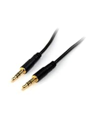 Speakers: StarTech.com MU6MMS Slim 3.5mm Stereo Audio Cable - M/M (6 Feet) - STARTECH.COM