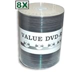 Taiyo Yuden White Inkjet Hub Printable 8X DVD-R Media (Value Line) 100 Pack in Tape Wrap