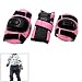 Pink Kids Knee Elbow Wrist Protective Guards Pads for Inline Ice Skate