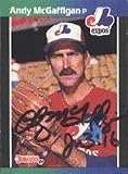 Andy McGaffigan, Montreal Expos, 1989 Donruss Autographed Card