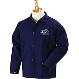 Black Stallion FN9-30C 9oz. Navy Flame Resistant Cotton Welding Coat - Large