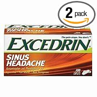 Excedrin Sinus Headache Acetaminophen and Phenylephrine HCI, Coated Caplets , 100 caplets (Pack of 2)
