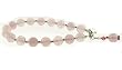 Rose Quartz and Sterling Silver Bracelet with Swarovski Crystal