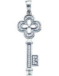 0.12CTW DIAMOND KEY PENDANT