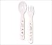 Fork Spoon Set Baby Cie Ballerine: Pink Ballerina Melamine Colorful Melamine Dinnerware with wording