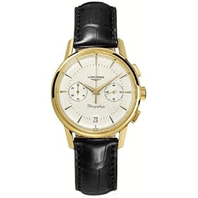 Longines Flagship Heritage 18k Gold Chronograph Automatic Self-Winding Mens Luxury Watch L4.756.6.72.2