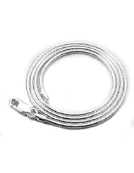 2.1mm Italian 060 Gauge Thick Sterling Silver Snake Chain Necklace 14, 16, 18, 20,22,24,30,36-Nickel Free