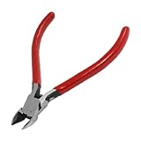 uxcell ニッパー　グリッププライヤー　対角プライヤー　コーティングされたグリップ　レッド　ソフト　プラスチック　ワイヤーサイドカッター　127mm
