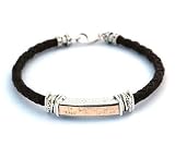 Gold and Silver Shema Yisrael Jewish Charm Bracelet for Men