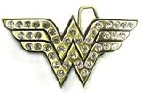 DC Comics Wonder Woman Gold Logo Rhinestones Belt Buckle 50954
