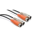 6Ft Dual Midi Cable Dual 5-Pin Din With White Earbud Headphones
